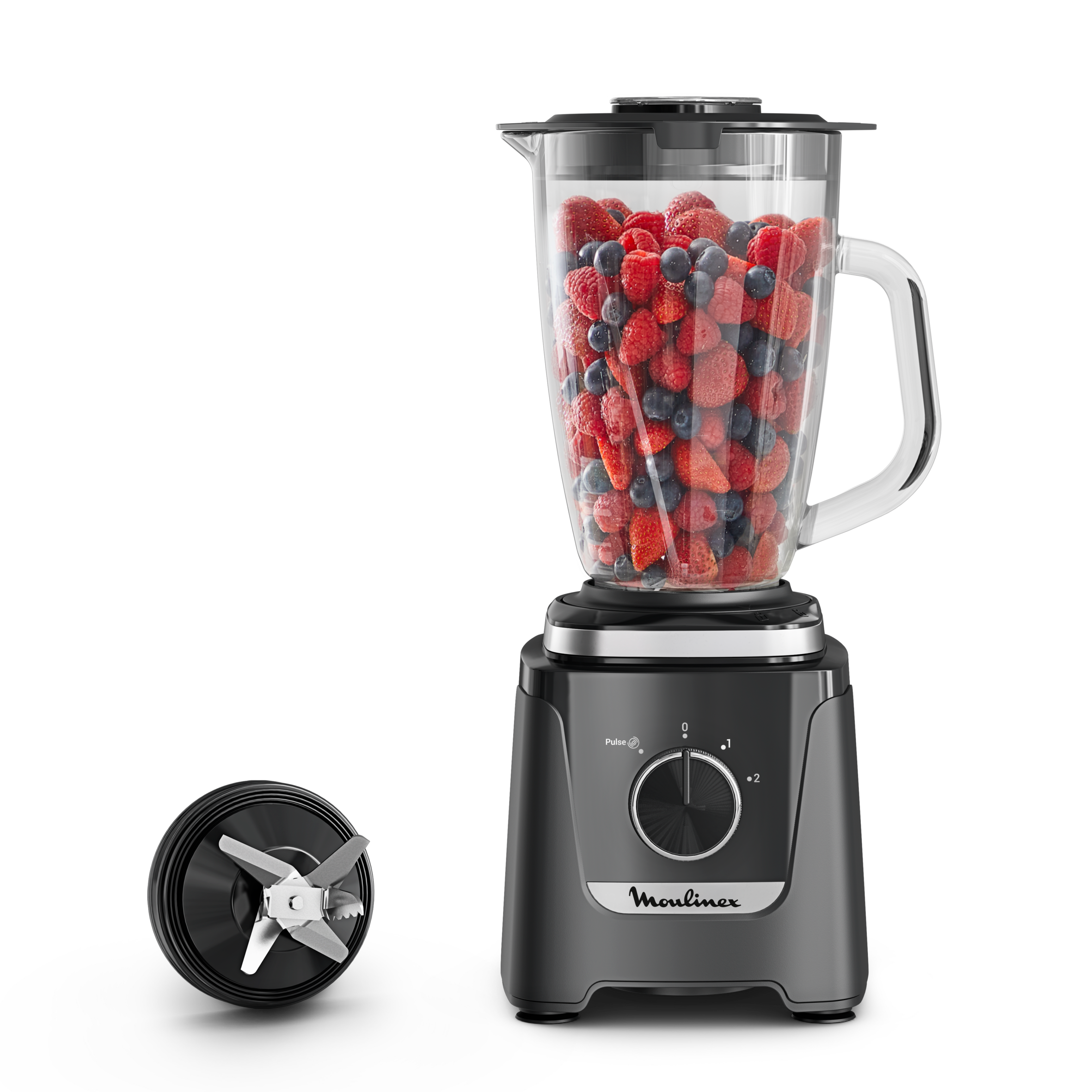 Blendforce, Batidora de vaso, 800 W, Tecnología Powelix Cyclonic, Jarra de vidrio de 1,9 L, Negro