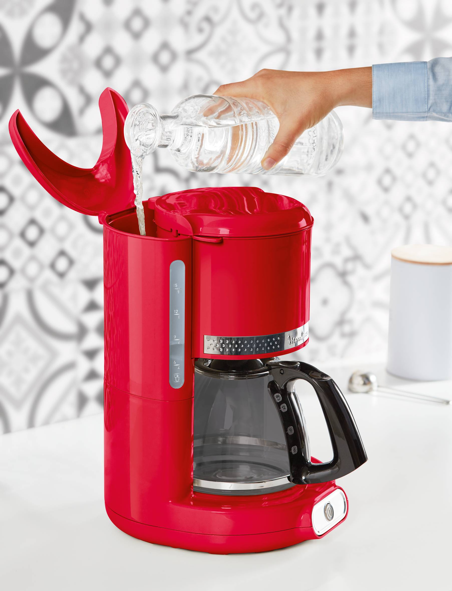 Soleil, Cafetera de filtro, 1,25 L, 15 tazas, 1000 W, Roja