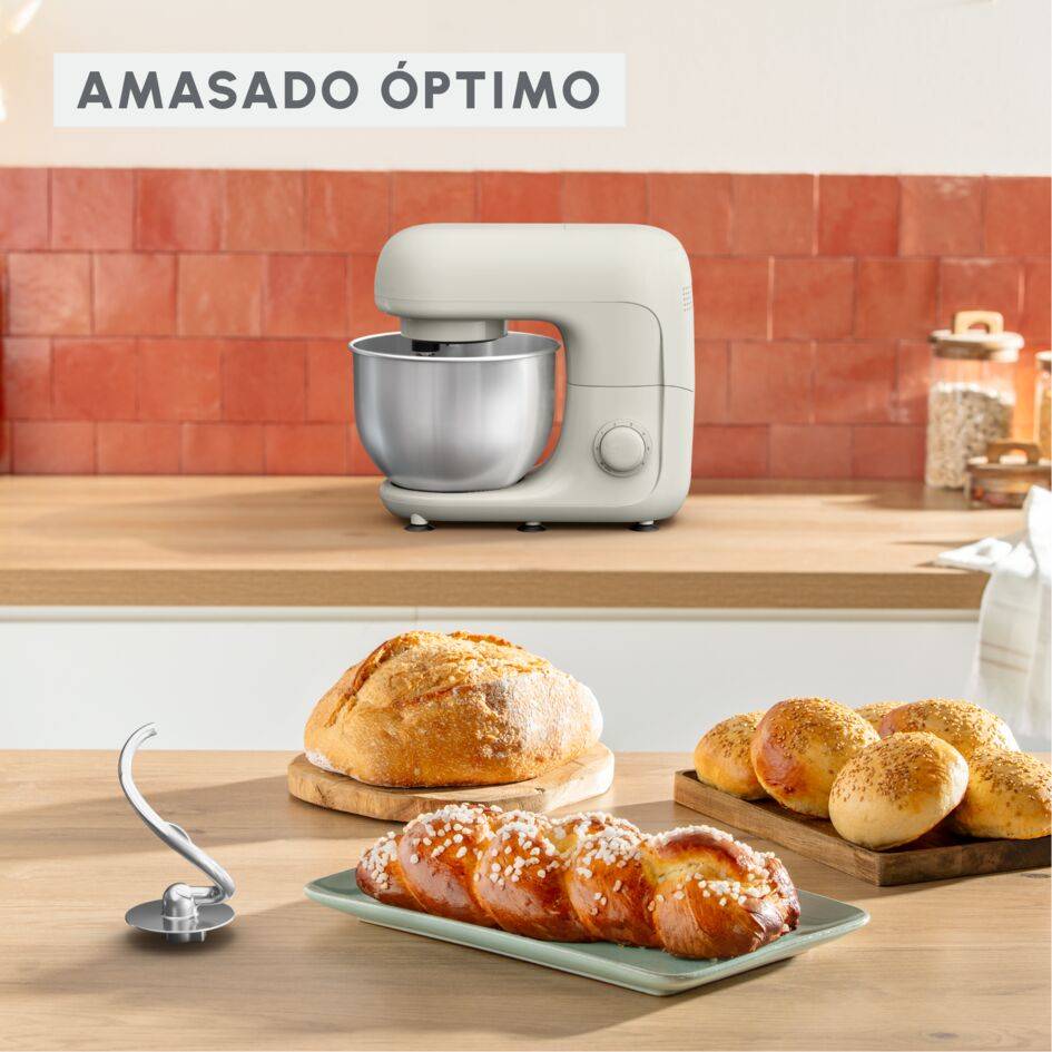 Bake Essential, Robot de repostería, Bol de 4.8&nbsp;L, Kit de repostería, 800&nbsp;W, Crema