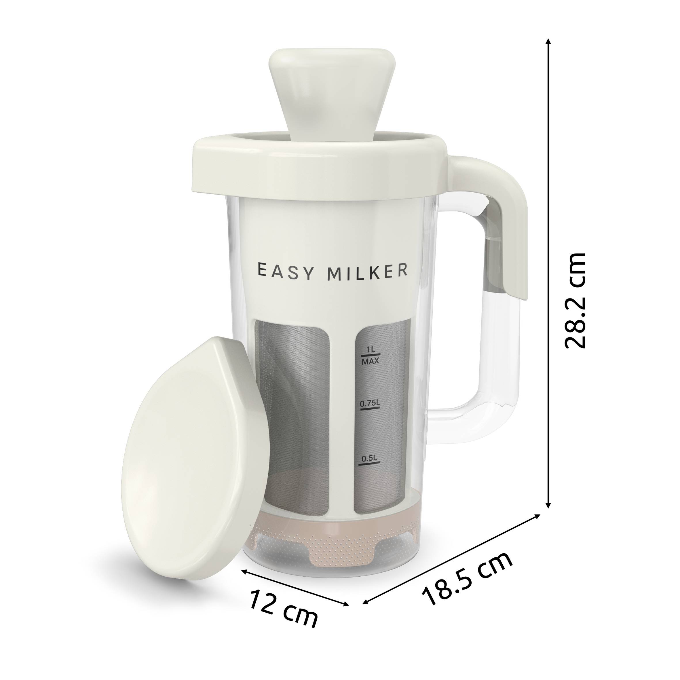 Easy Milker, Máquina para hacer leche vegetal casera, Rápida y fácil, Resultados personalizados, Sin desperdicios