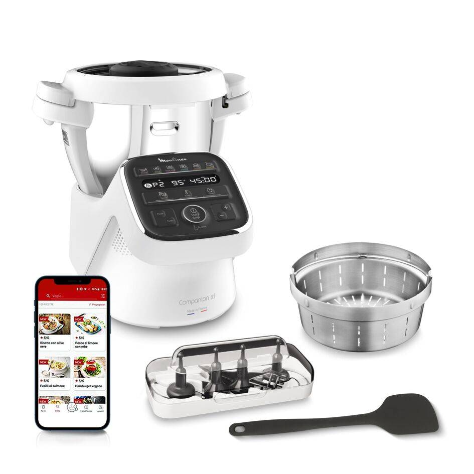 Companion XL, Robot de cocina, 12 programas automáticos, 3 L, 1500 W, 6 accesorios, Blanco