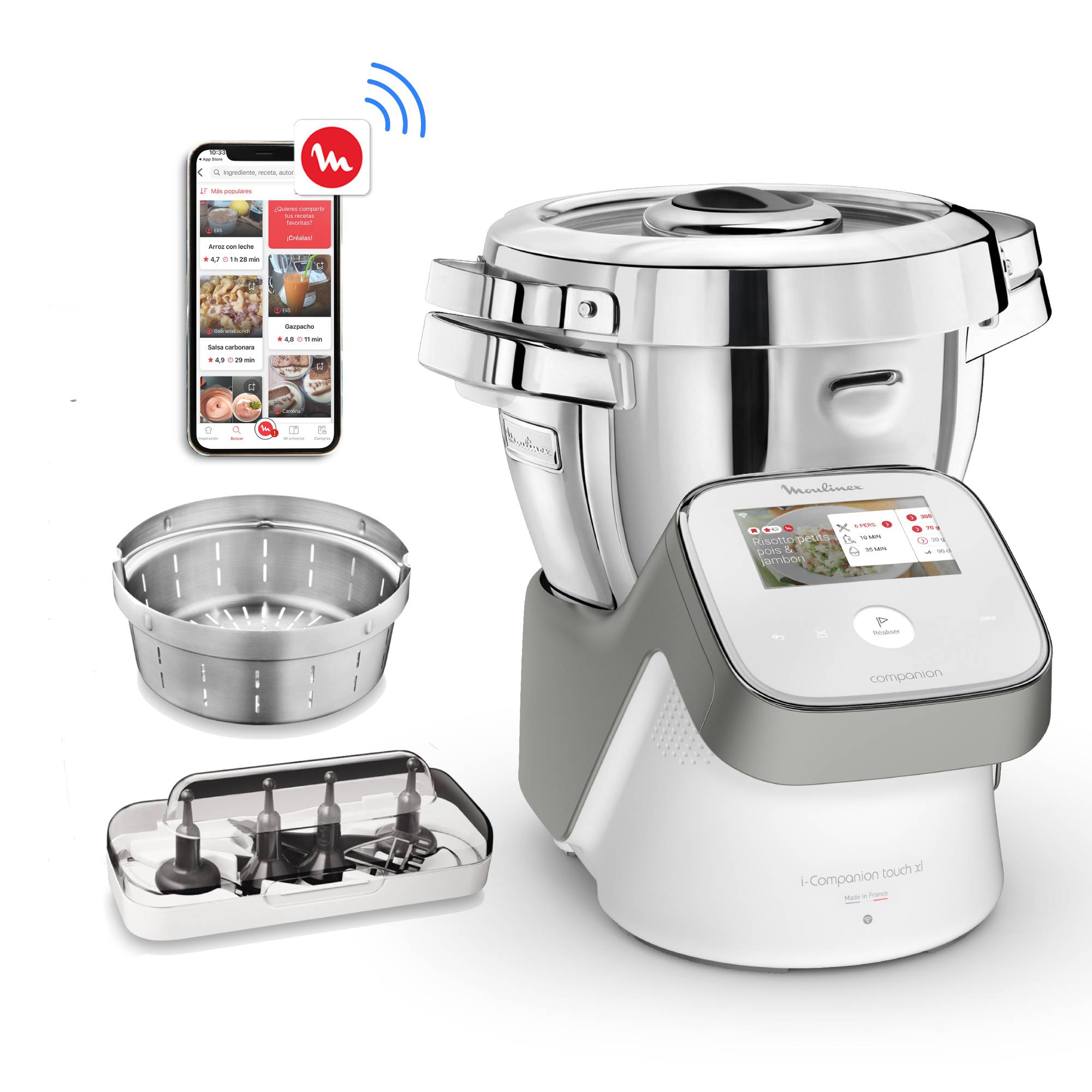 Moulinex i-Companion Touch XL - Vista frontal con pantalla táctil