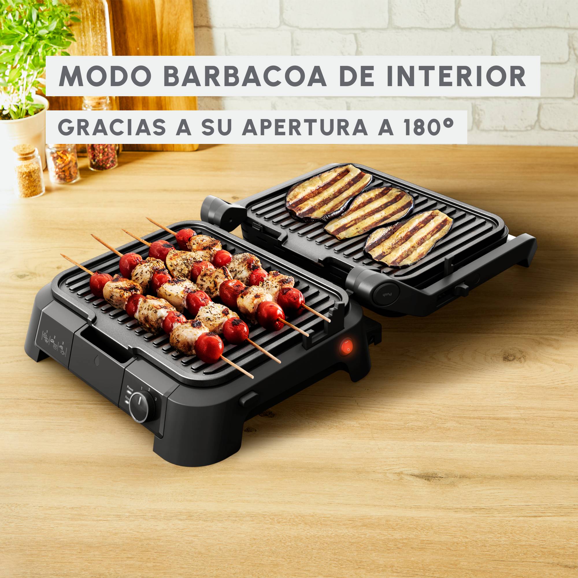 SuperGrill 3in1, Grill de contacto, Barbacoa y Horno, 2000&nbsp;W, Termostato regulable, 3&nbsp;alturas