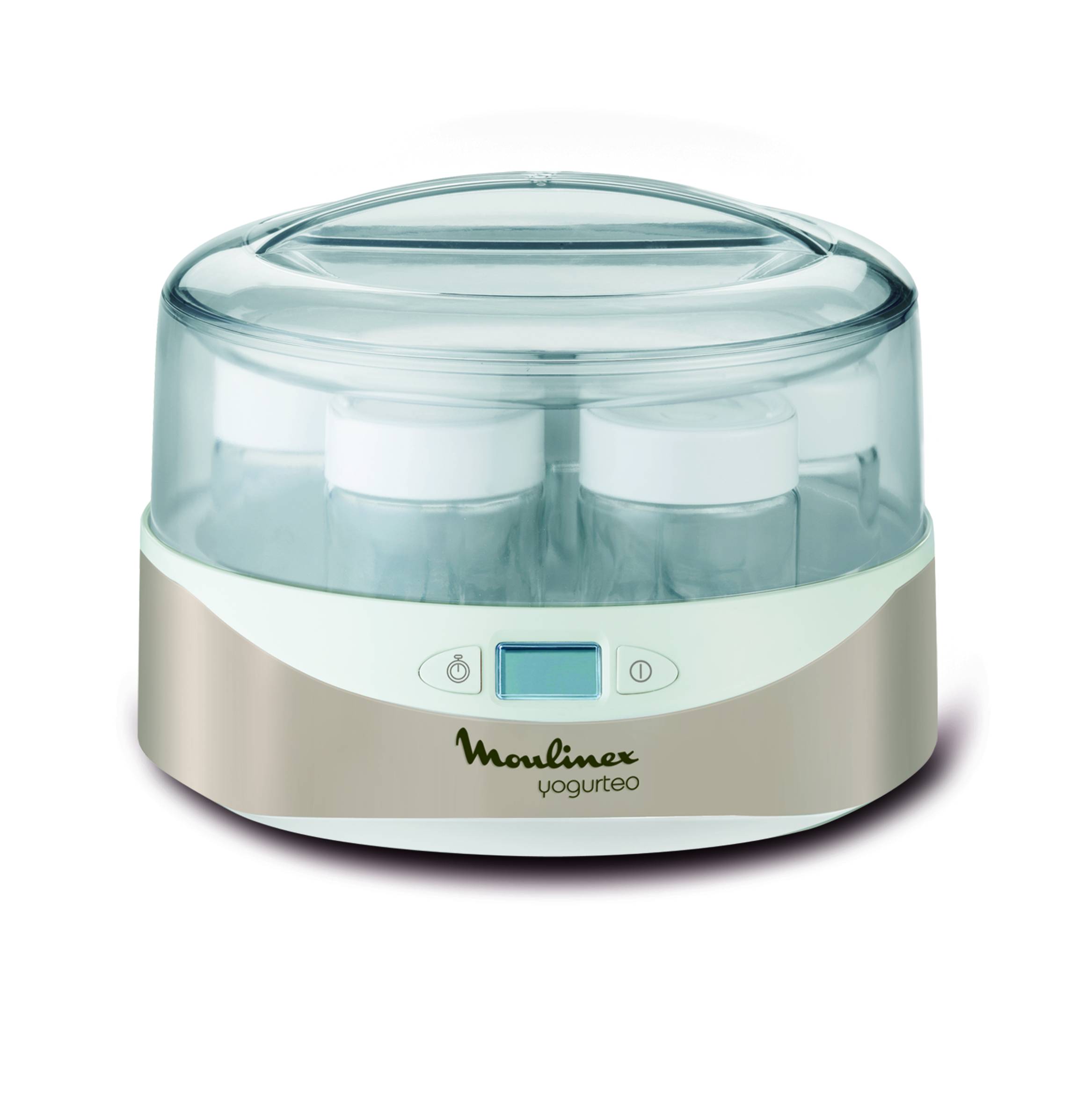 Yogurteo, Yogurtera, 7 tarrinas de 160 ml, Parada Automática, Plata