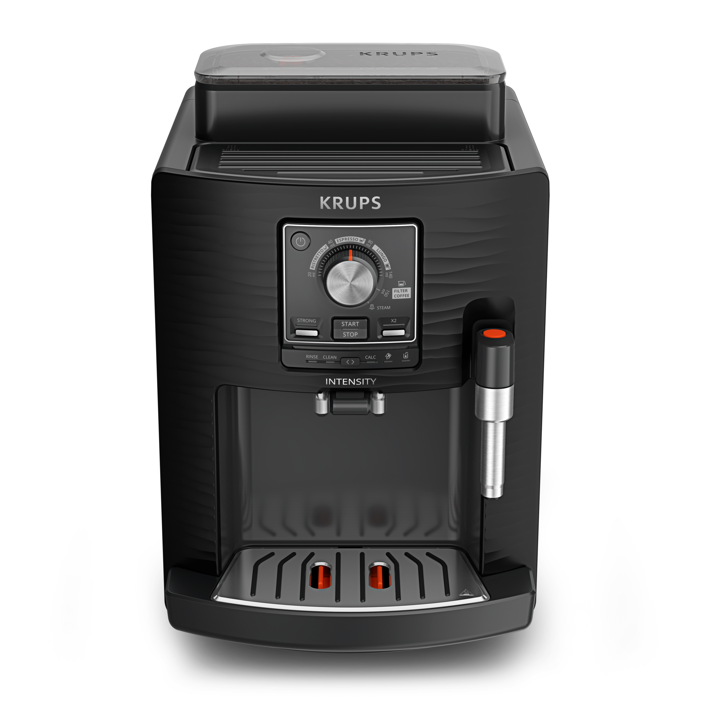 KRUPS Intensity, Superautomática, 4 Bebidas, Espumador de leche, Café en grano, 15 bares, 1.7L depósito agua, Negro