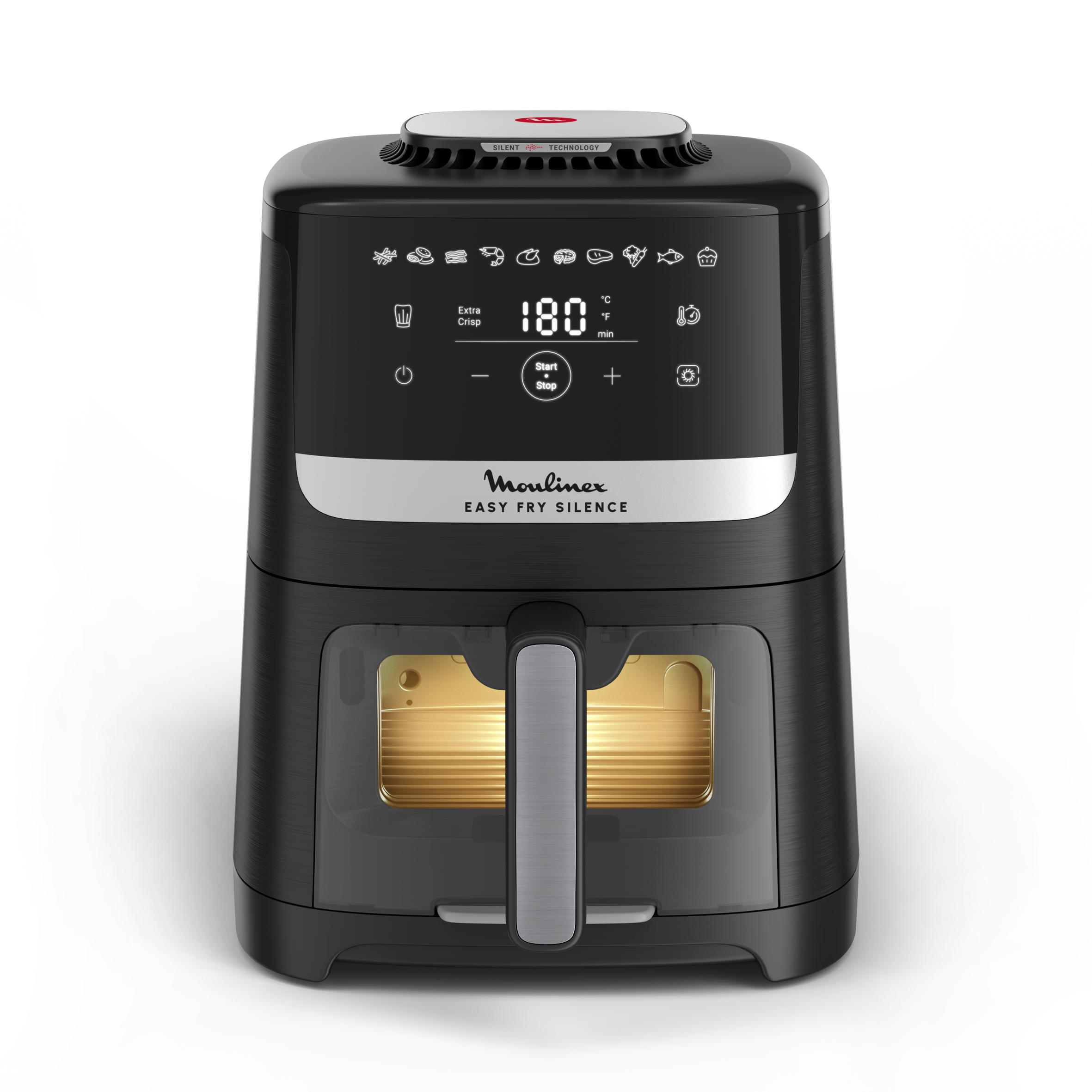 Freidora de aire Easy Fry Silence con ventana de visualización, Cesta de almacenaje 5&nbsp;L, Tecnología Silenciosa, Negra