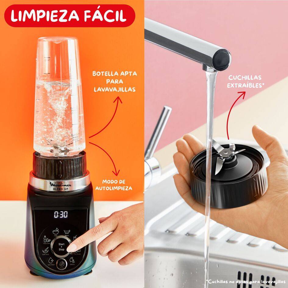 Blend Up, Batidora personal, 1000 W de potencia, 8 Programas Automáticos, Color Azul