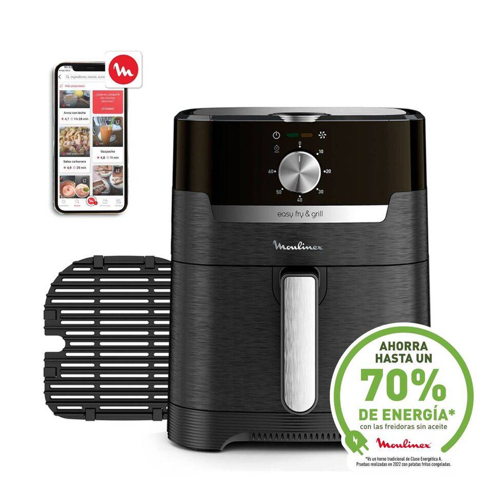 Easy Fry & Grill, Freidora de aire, 4,6 L, Mecánica, Negro