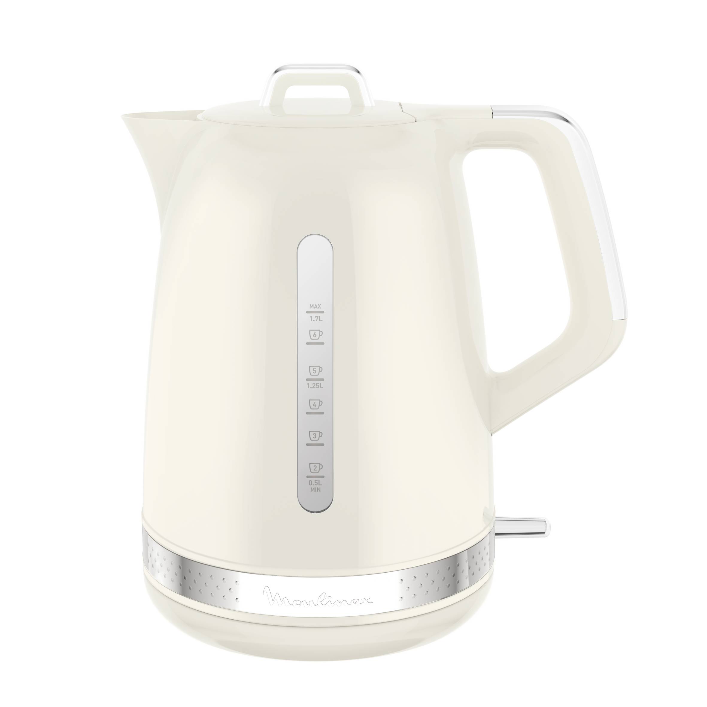 Hervidor marfil, diseño vintage, 1,7 L de capacidad y base giratoria 360°
