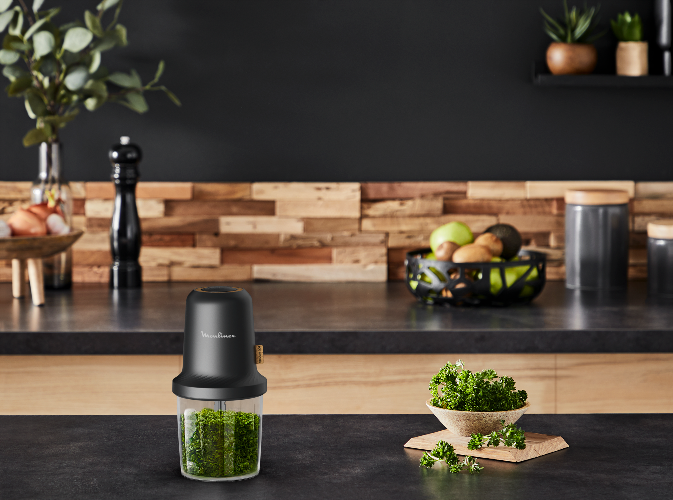 Eco Respect, Picadora, 0,5 L, 500 W, 2 cuchillas, Diseño Ecológico, Materiales reciclables