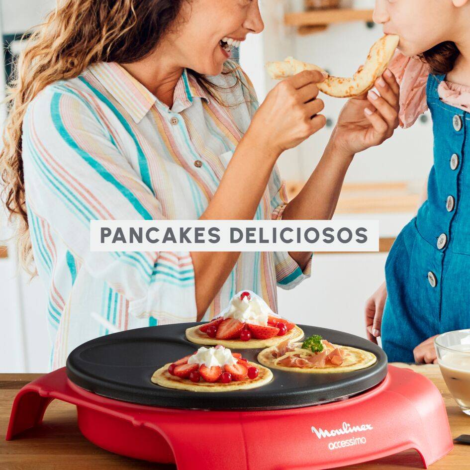 Accessimo, Crepera, 4 creps, Revestimiento antiadherente, Cucharón, 4 espátulas, Almacenamiento fácil