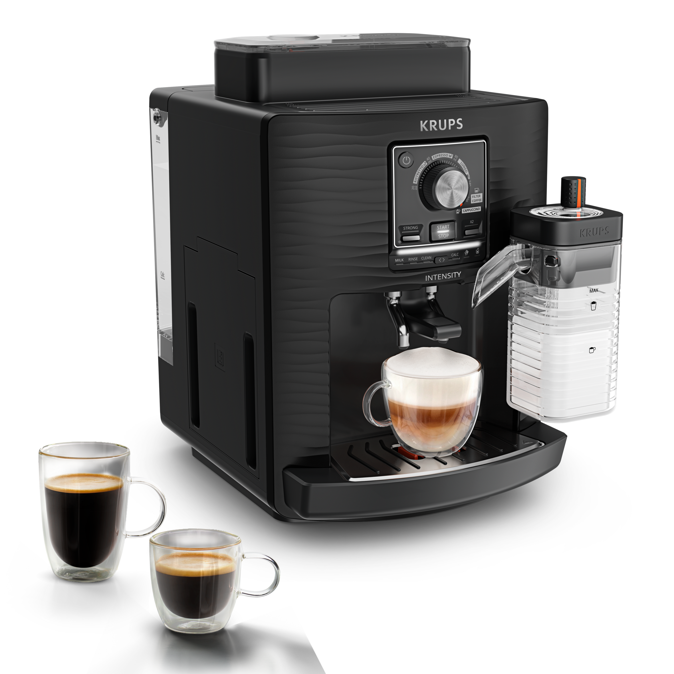 Intensity Milk, Cafetera Superautomática con Jarra de Leche, 5 Bebidas, Espumador de Leche Ajustable