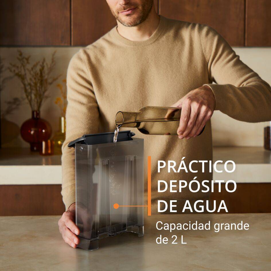 Authentic+, Cafetera espresso manual, 15 bares de presión, Boquilla de acero inoxidable, 2 L de depósito, Cápsulas ESE, Inox