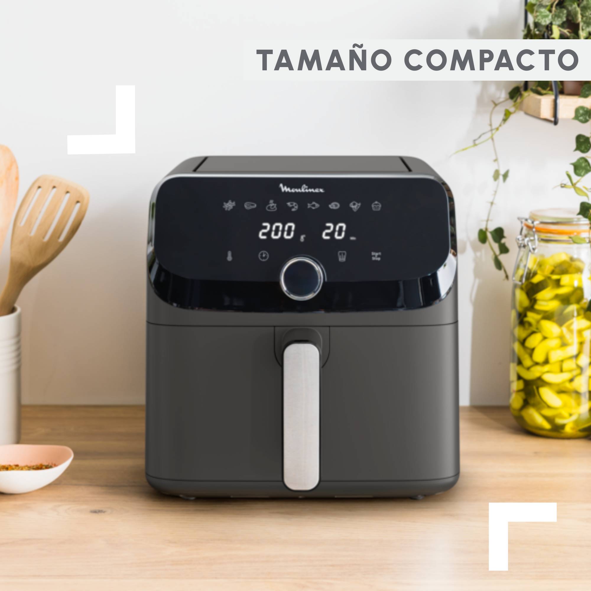 Easy Fry Mega, Freidora de Aire, Capacidad de 7,5 L, 8 Programas, Diseño Compacto