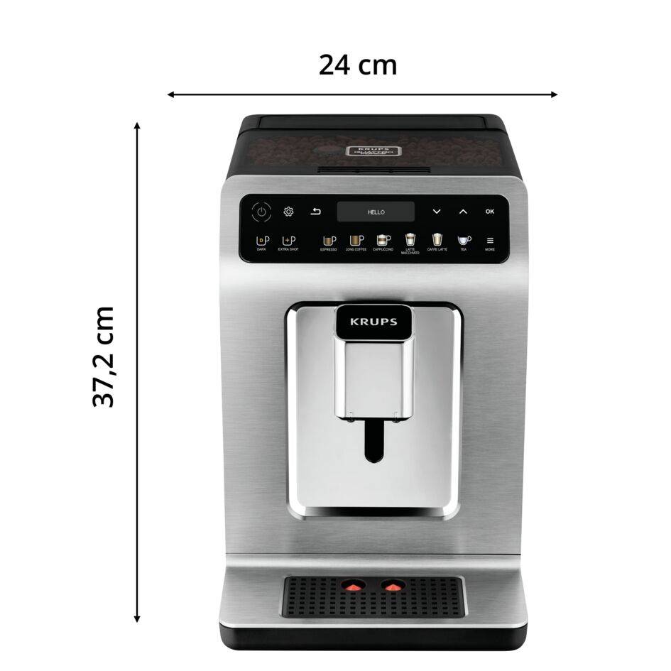 Espresso Evidence Plus, 19 preajustes de bebidas,  Interfaz a color, Sistema One-Touch Double Cappuccino, Autolimpieza, Metal