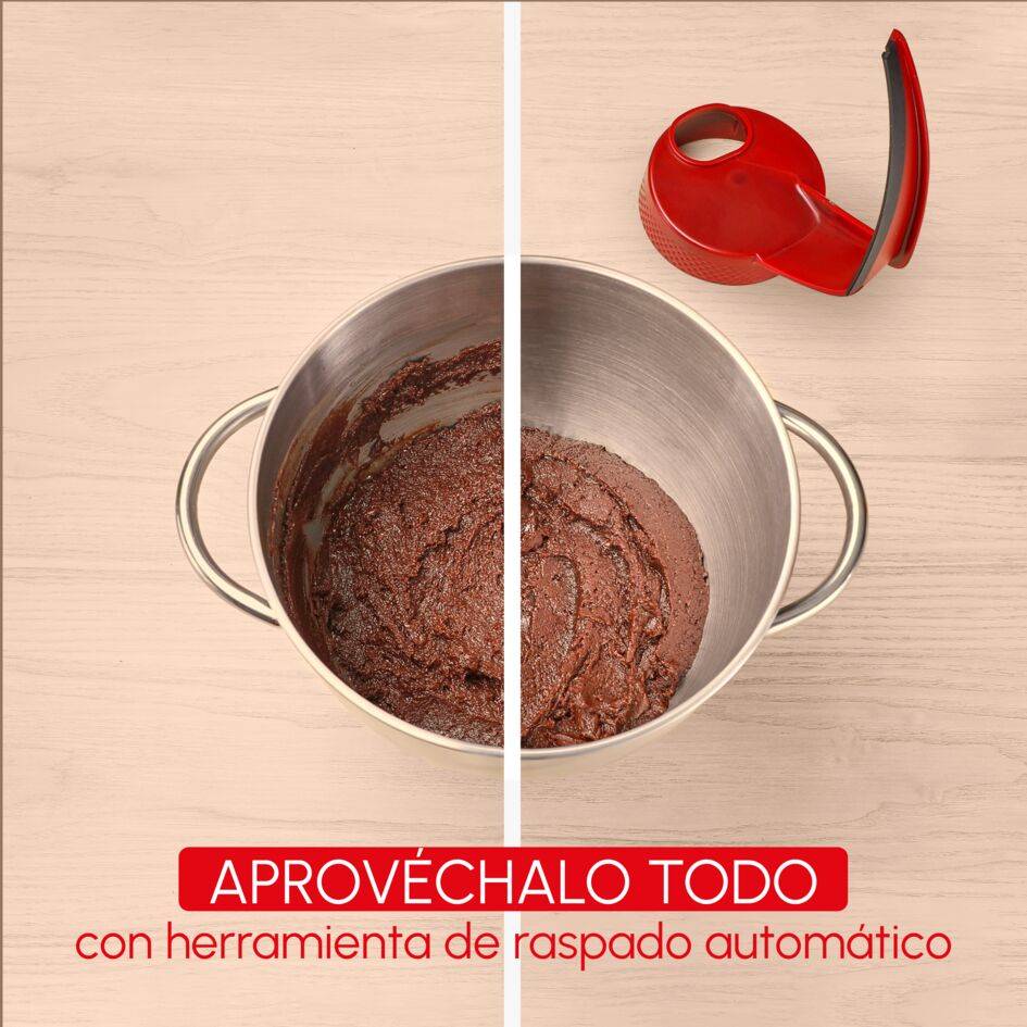 Bake Partner +, Robot de repostería, 1100 W, 5 Accesorios Versátiles, Capacidad del bol 4,6L, Batidora 1,15l, Báscula Integrada, Kit Bakegood