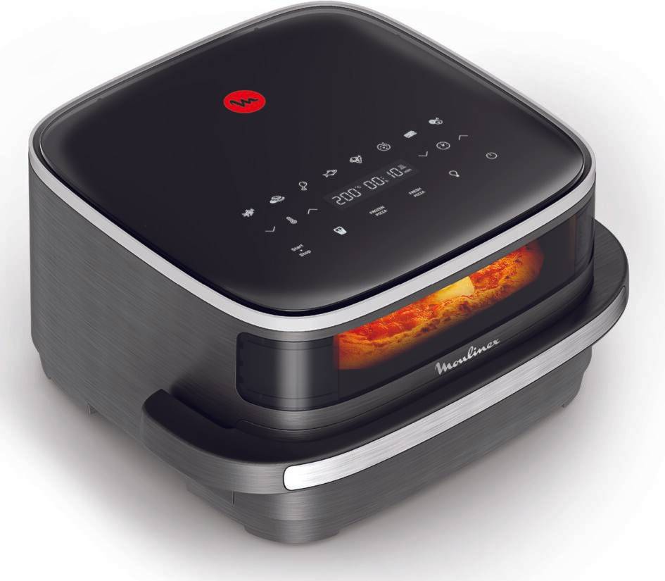 Easy Fry XL Surface, Freidora de Aire, Gran Superficie de Cocción, Doble Resistencia, 10 Programas Automáticos, Formato Compacto, Ventana de Visualización, Gris