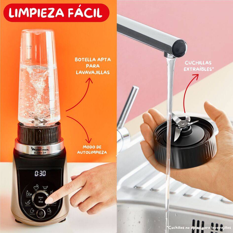 Blend Up, Batidora personal, 1000 W de potencia, 8 Programas Automáticos, Color Dune