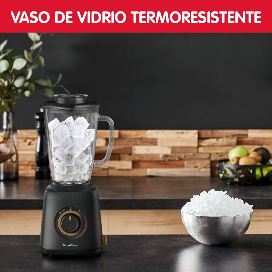 Eco Respect, Batidora de vaso, Diseño ecológico, Materiales reciclables, 1,75L, 4 cuchillas, 800W, Negro