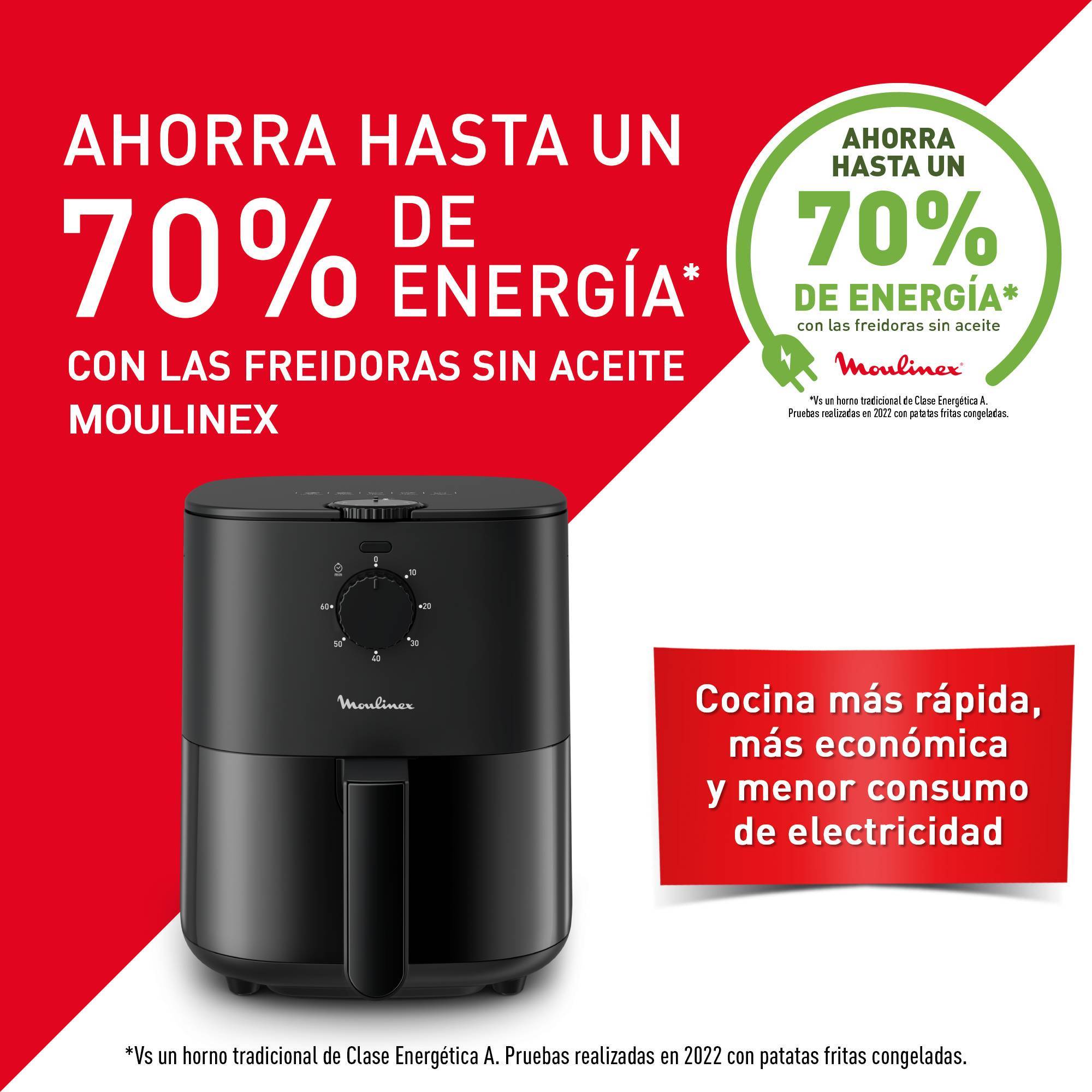 Easy Fry Essential, Freidora de aire, 3,5 L, 5 programas, Negro