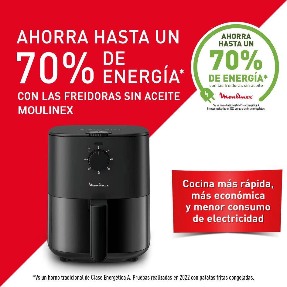 Easy Fry Essential, Freidora de aire, 3,5 L, 5 programas, Negro