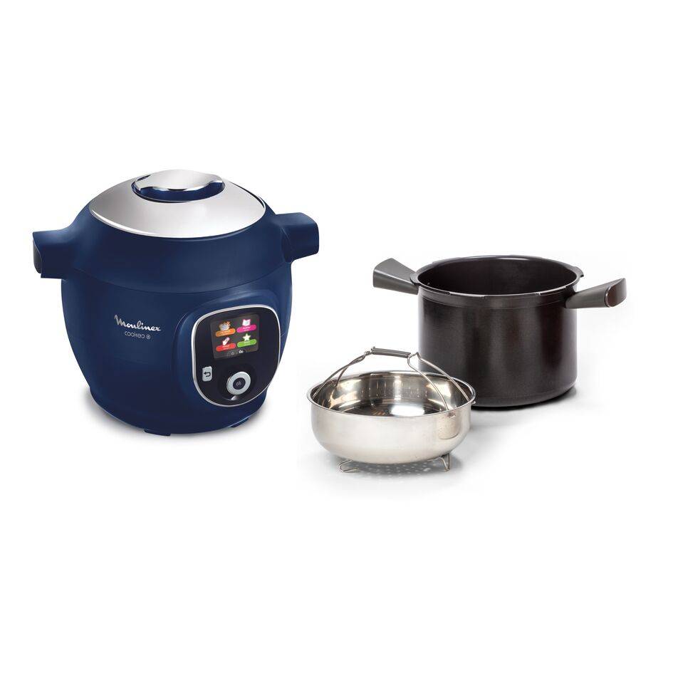 Cookeo+, Olla Eléctrica Programable, 6L, 6 programas, 150 Recetas Integradas, Azul