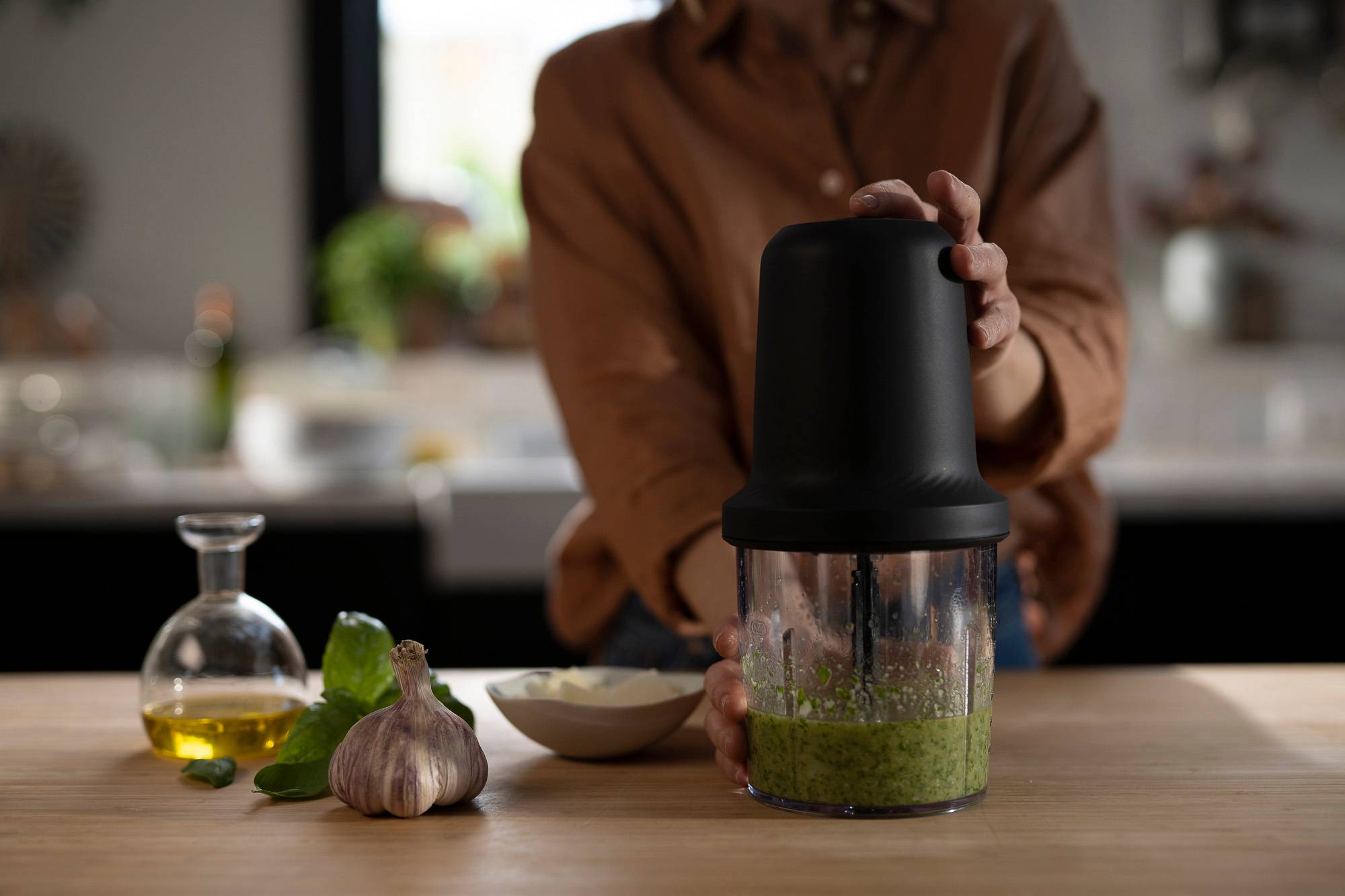 Eco Respect, Picadora, 0,5 L, 500 W, 2 cuchillas,&nbsp;Diseño Ecológico, Materiales reciclables