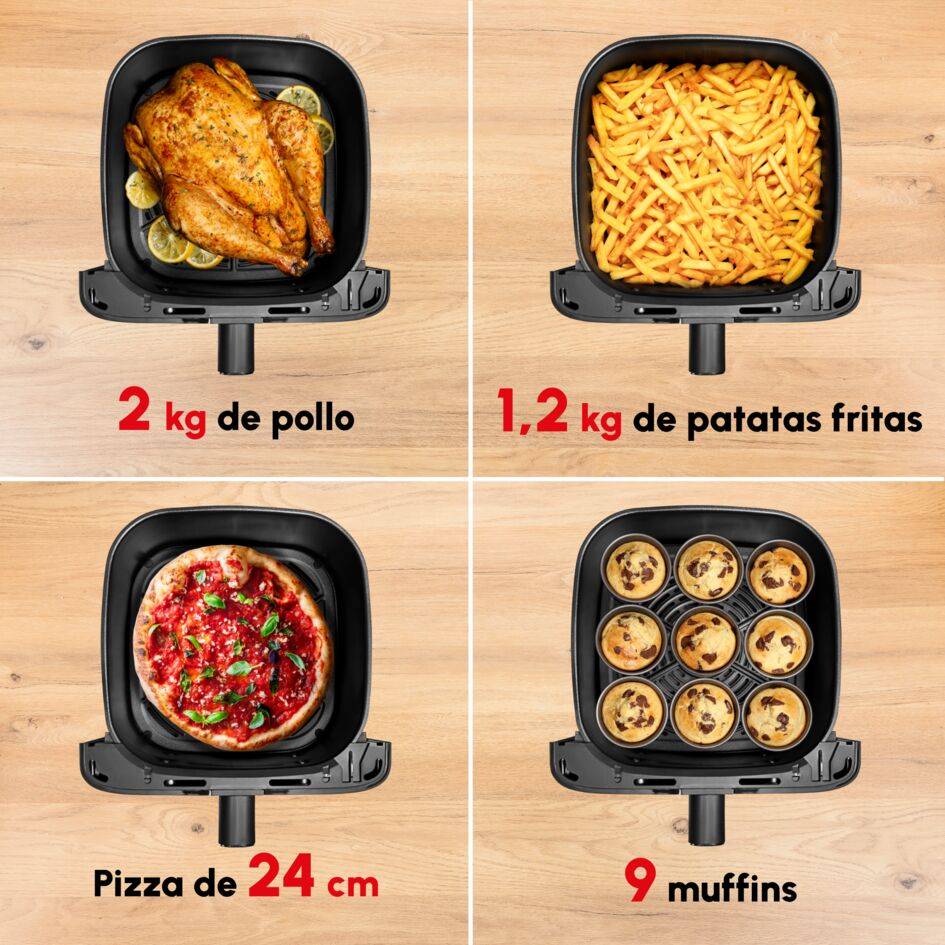 Easy Fry Mega, Freidora de aire, 1700 W, Gran capacidad de 7,5&nbsp;L, 8 programas, Compacta