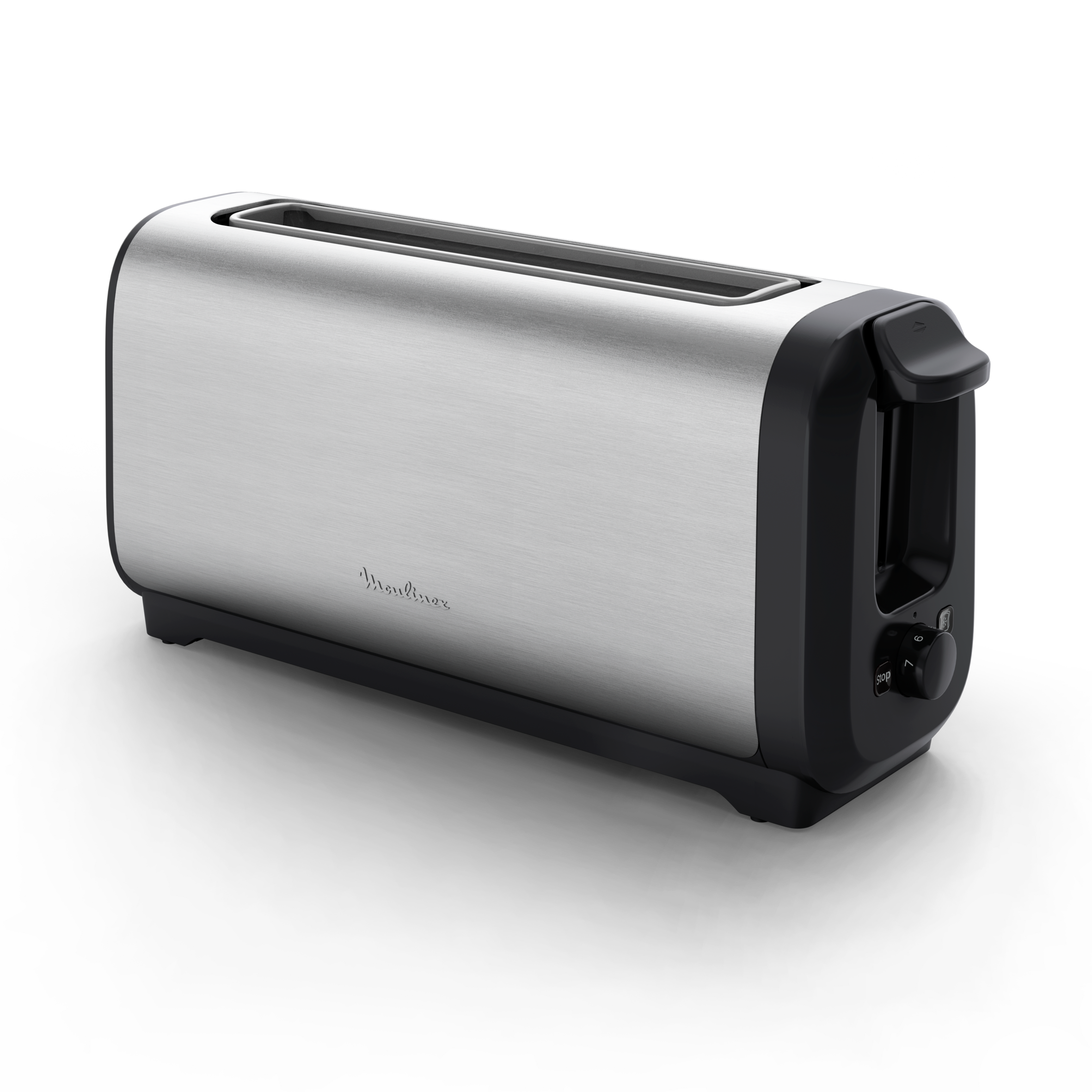 Subito, Tostadora de ranura larga, Tuesta más rápido, Menor consumo energético, Negro y acero inoxidable