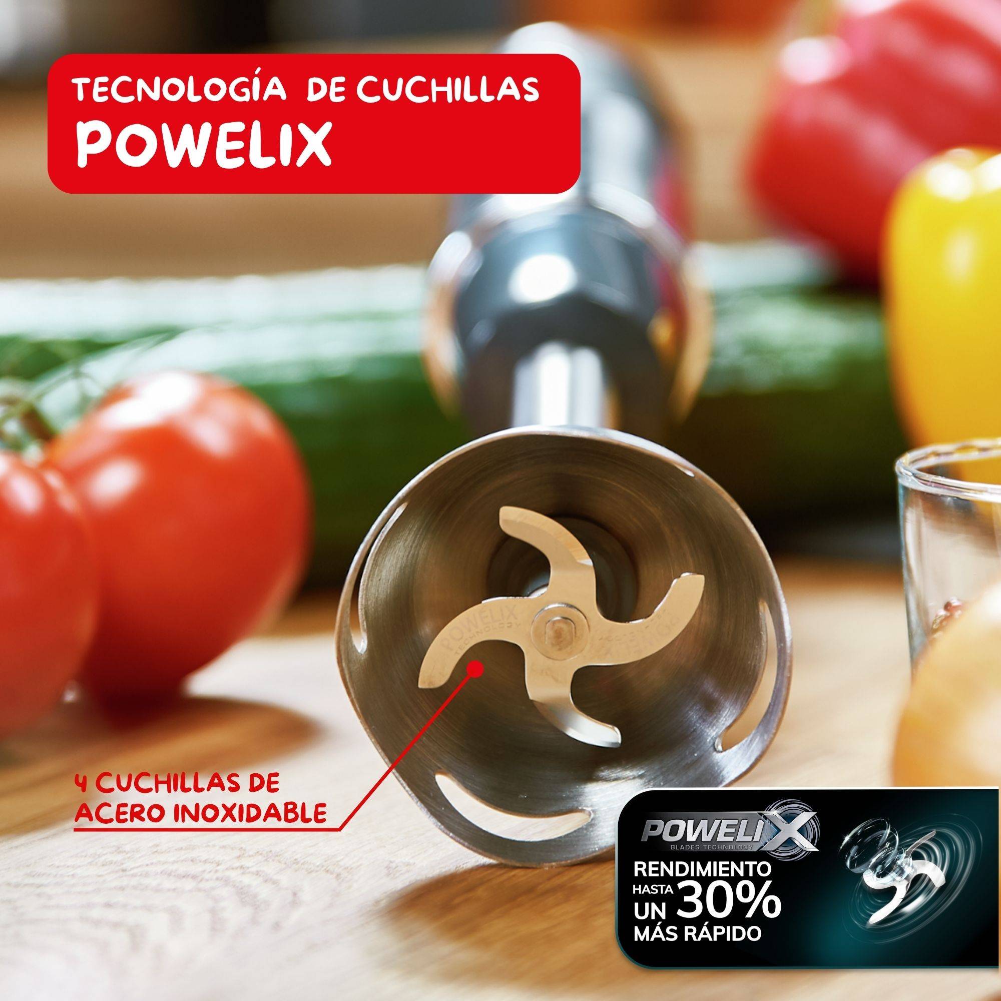 Quickchef, Batidora de mano, 3 accesorios, 1000 W, 10 velocidades, Accesorio pasapuré, Pie metálico, DD65H810
