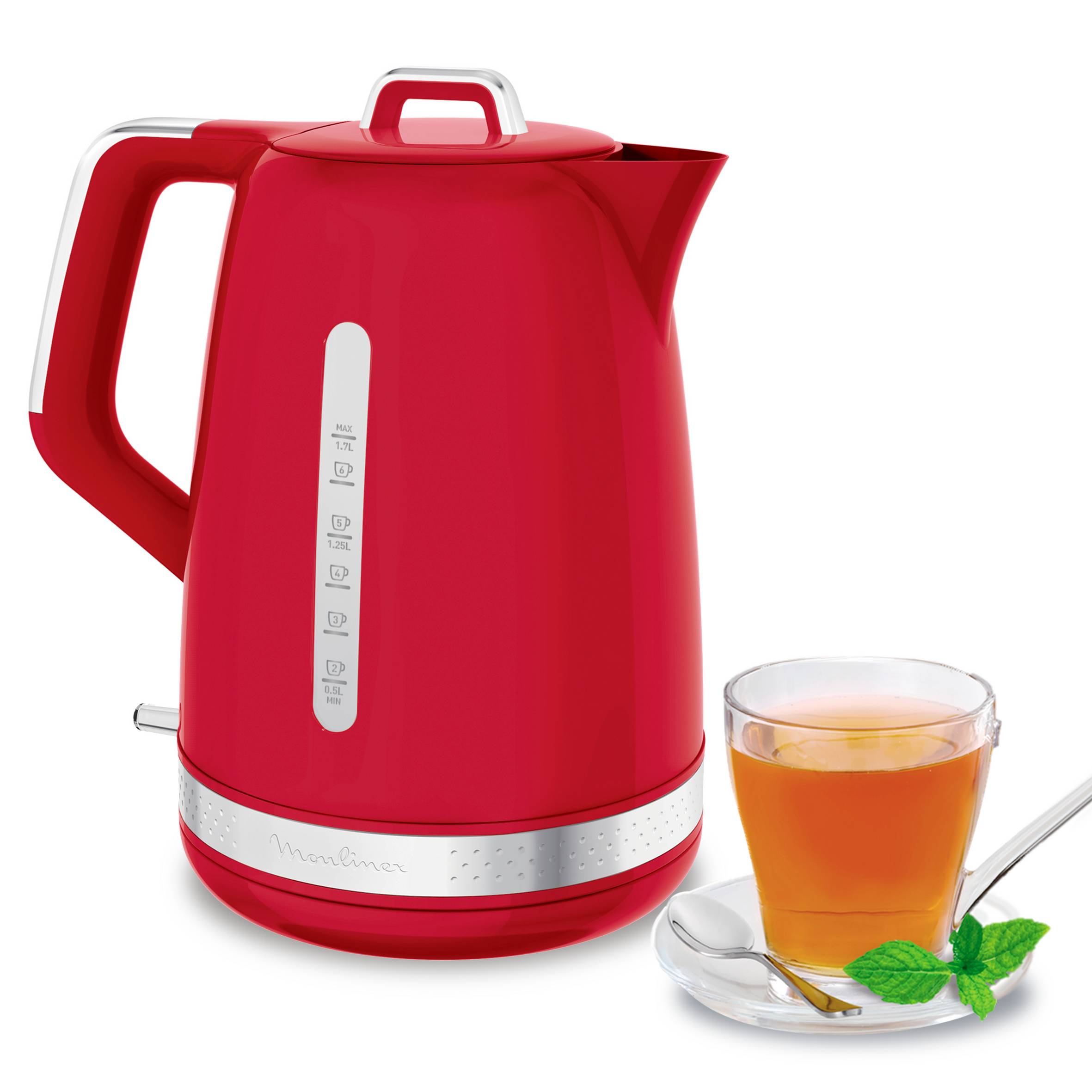 Soleil, Hervidor de agua, 1,7 L de capacidad, 2400 W, Rojo