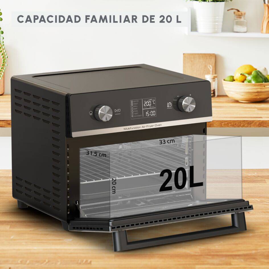Air Fryer Oven, Horno y Freidora de Aire, 20 L, 10 programas automáticos