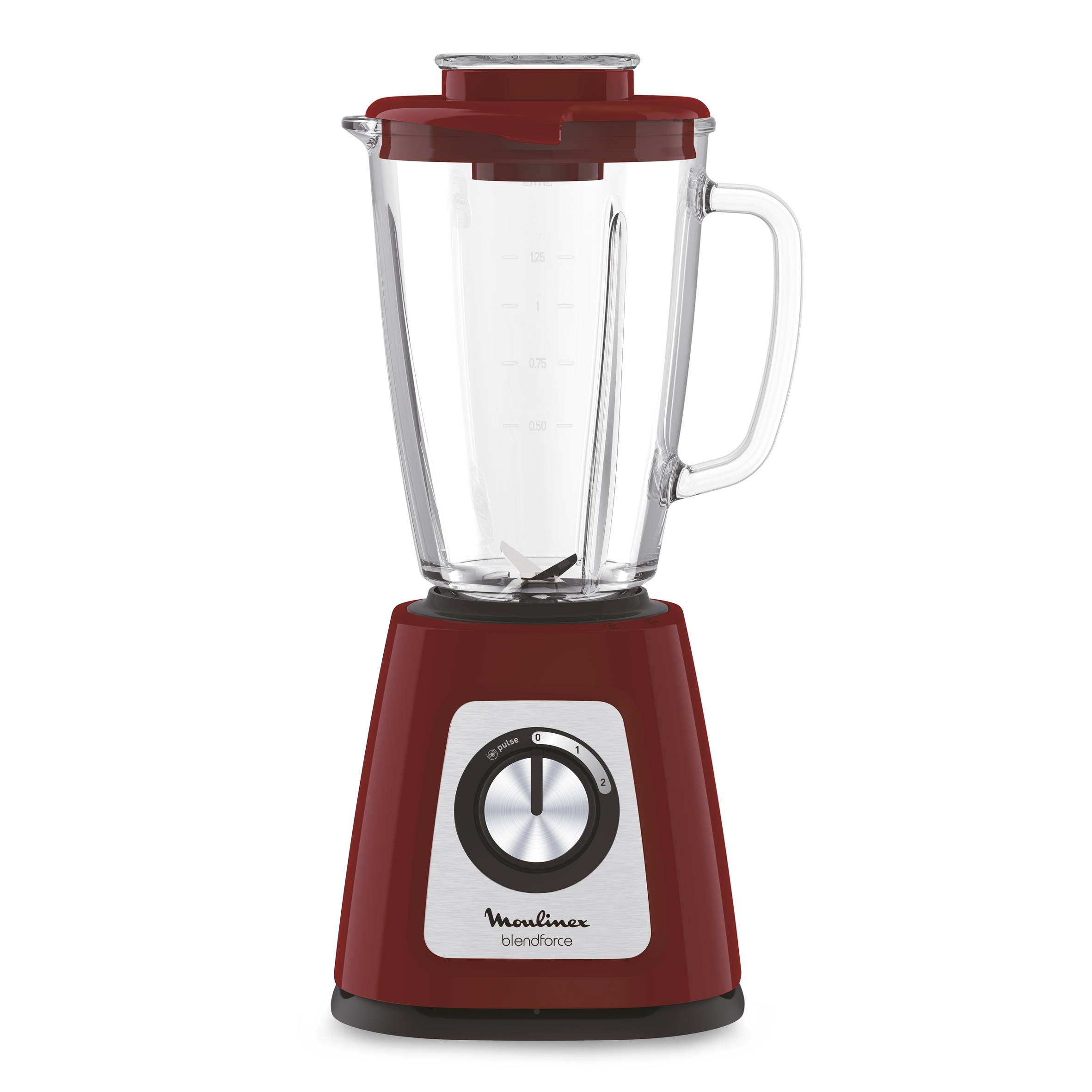 Blendforce, Batidora de vaso, 800 W, Jarra de cristal, Roja