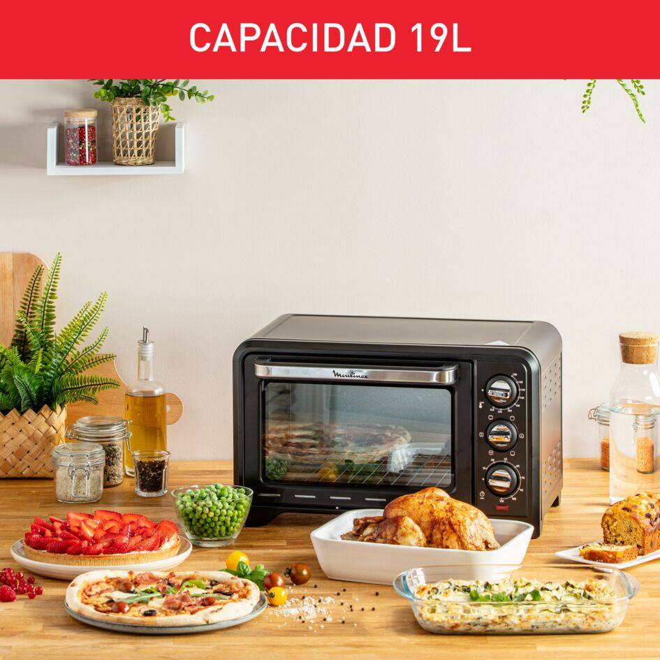 Optimo, Horno portátil, 19&nbsp;L, 6 modos de cocción, Termostato Regulable, Compacto