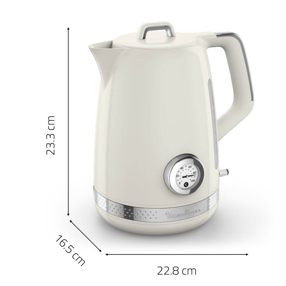 Soleil, Hervidor de agua eléctrico, 1,7&nbsp;L, 2400&nbsp;W, Control de temperatura, Blanco roto