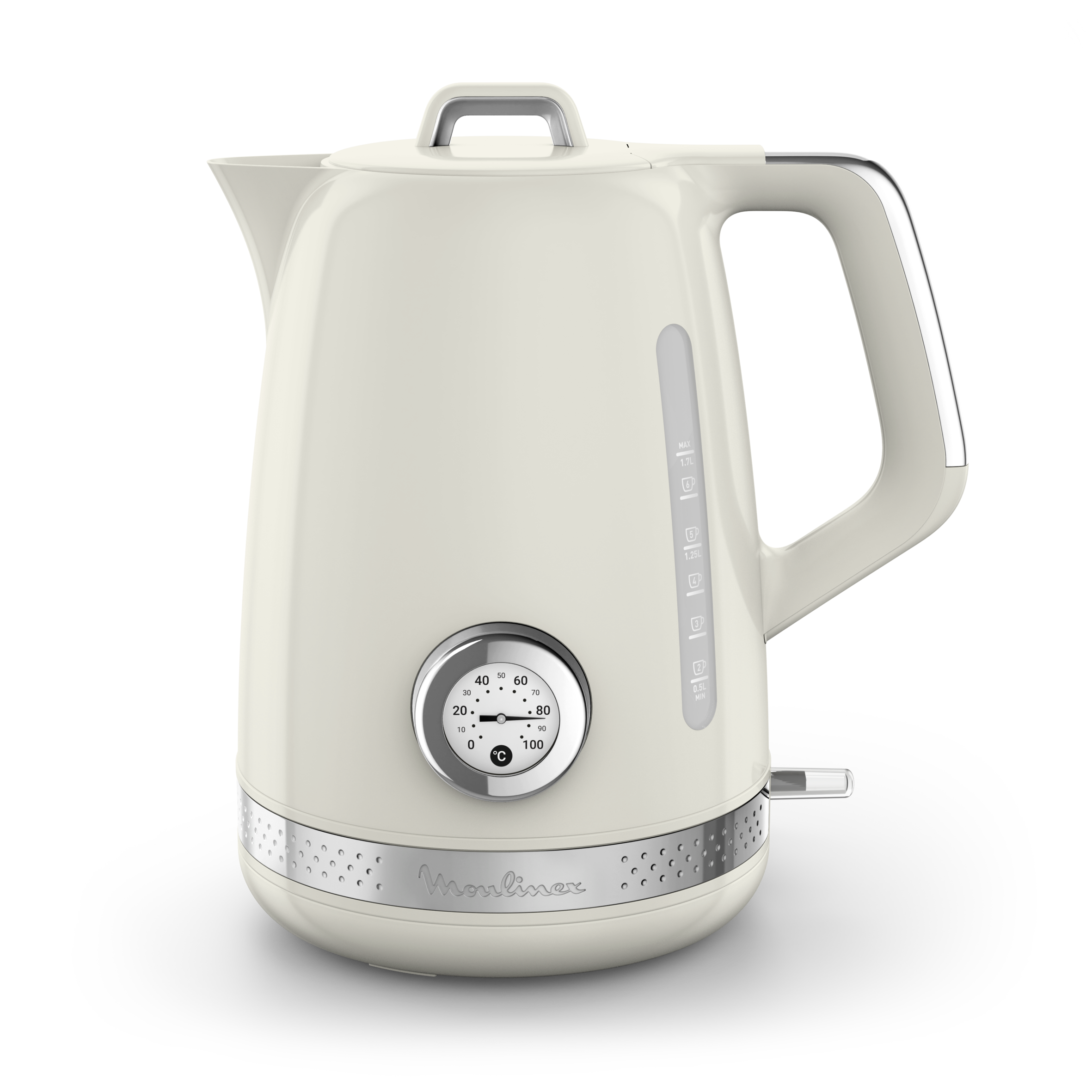 Soleil, Hervidor de agua eléctrico, 1,7 L, 2400 W, Control de temperatura, Blanco roto