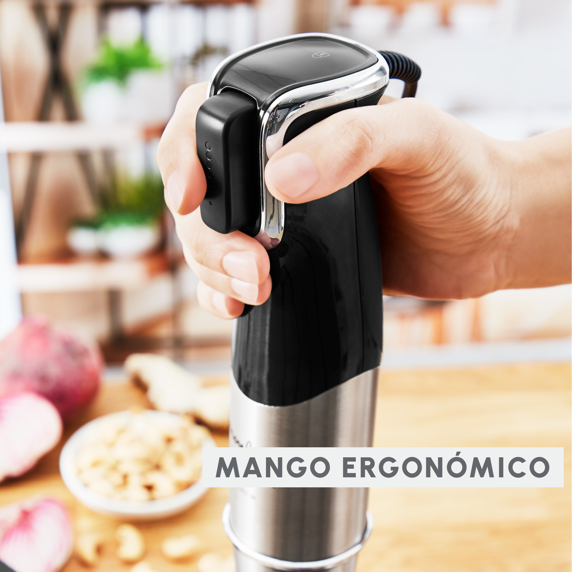 Powelix Life , Batidora de Mano, 1200W, 4 en 1, Inox