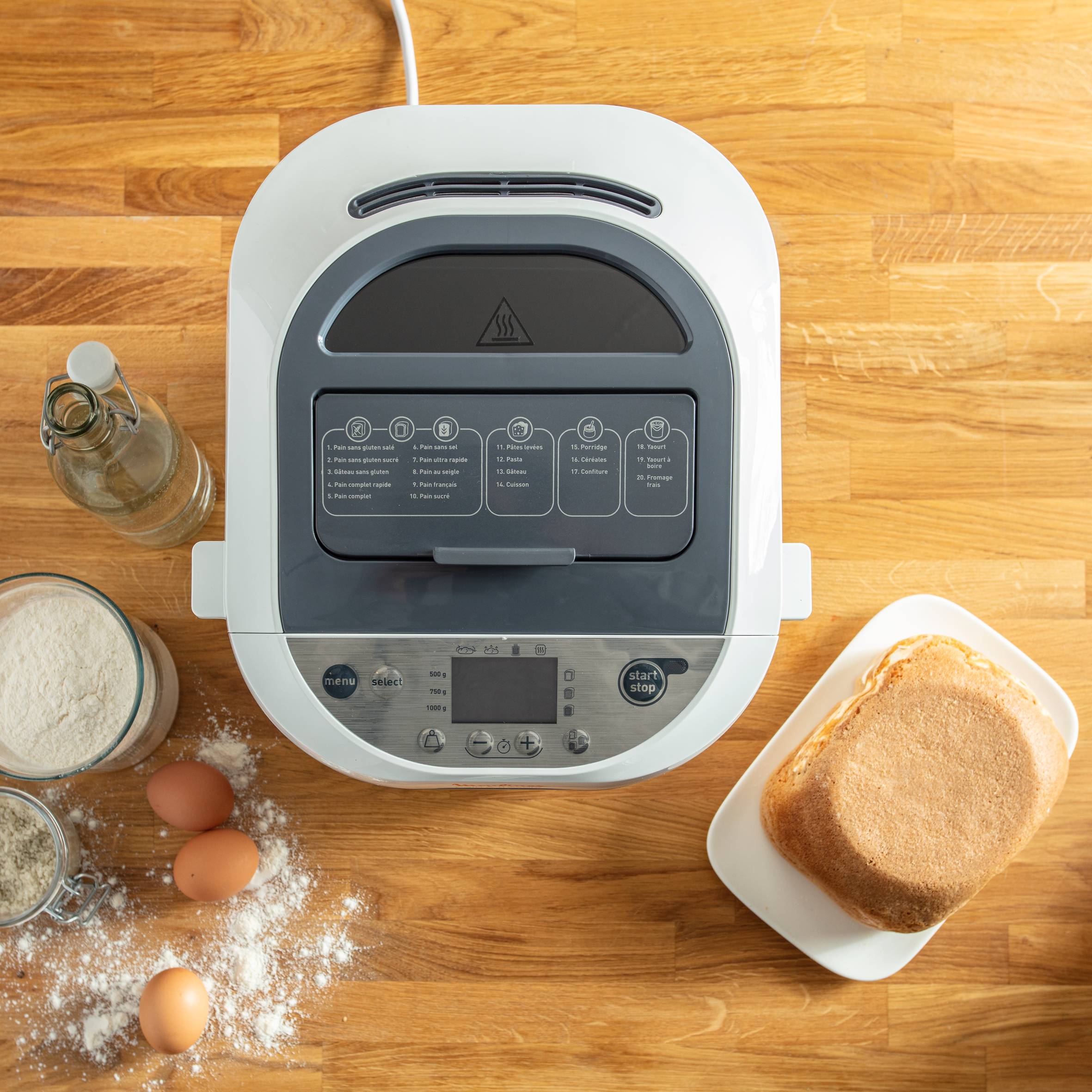 Pain et Trésors, Panificadora, 20 programas automáticos, 3 programas sin gluten, Blanco