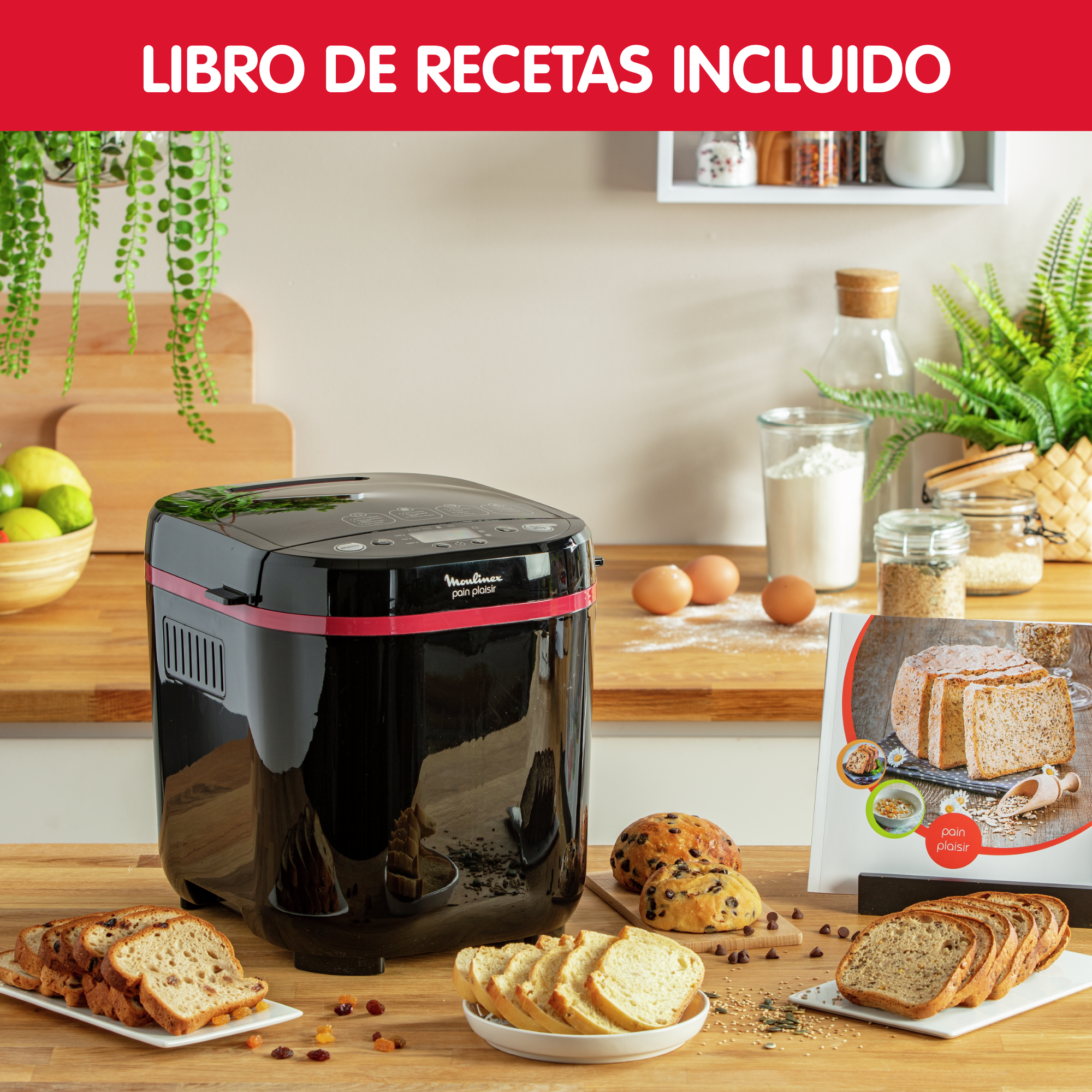 Pain & Plaisir, Panificadora, 1 kg, 17 programas, Pan casero, Panificadora para Celíacos, OW220830