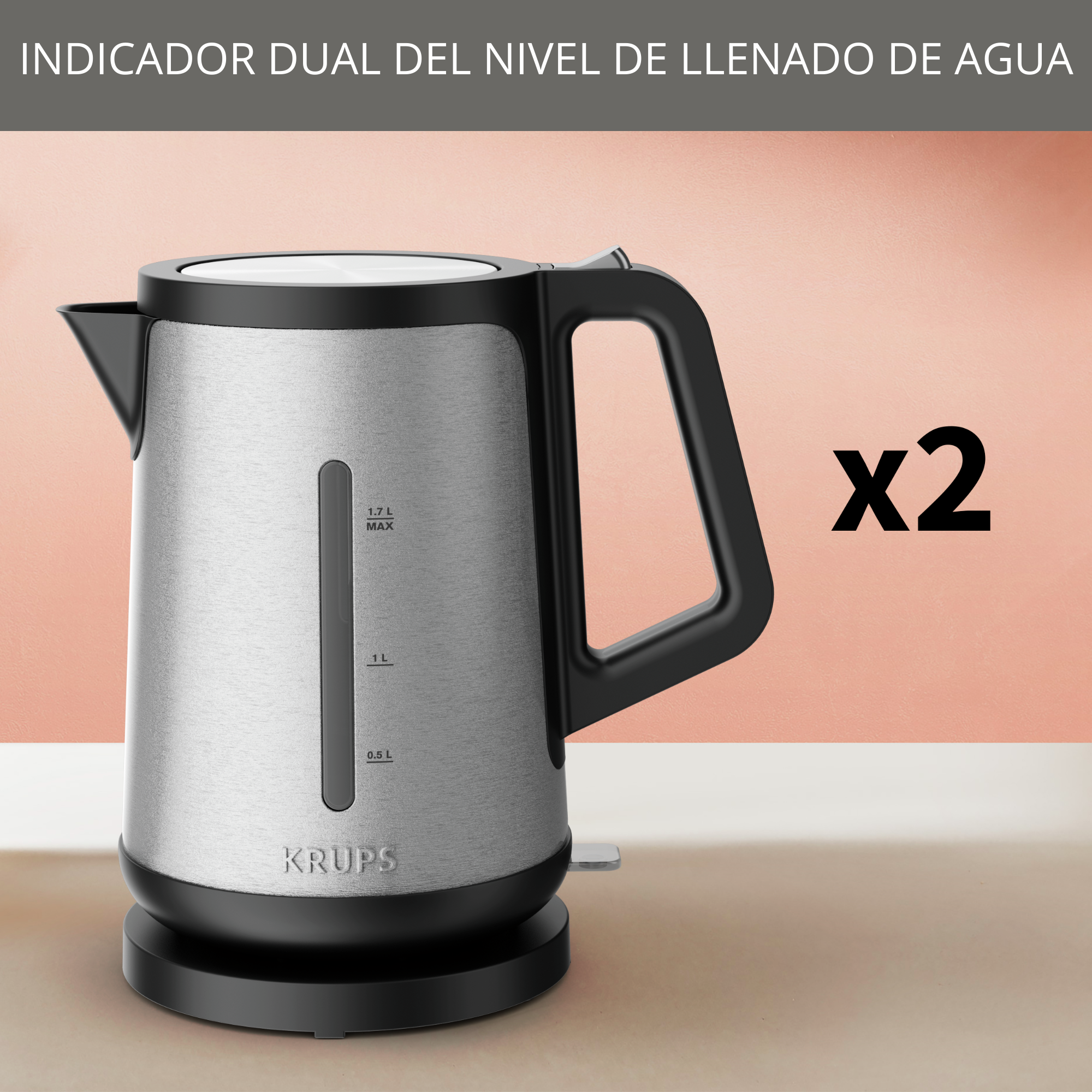 Control Line, Hervidor , 1,7L, 2400 W, Acero Inoxidable