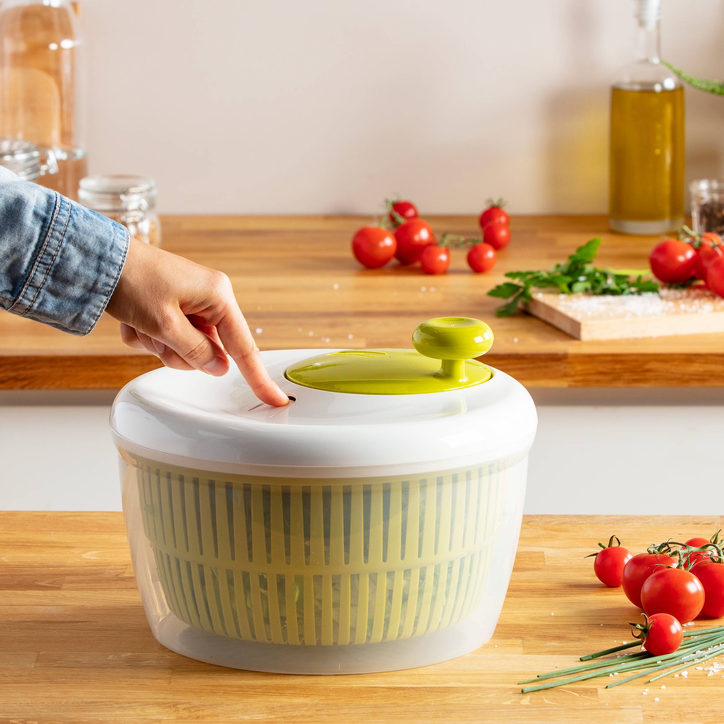 Classic, Centrifugadora de ensalada, 5 L, Verde