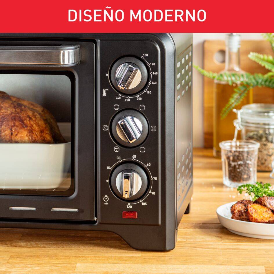 Optimo, Horno portátil, 19 L, 6 modos de cocción, Termostato Regulable, Compacto