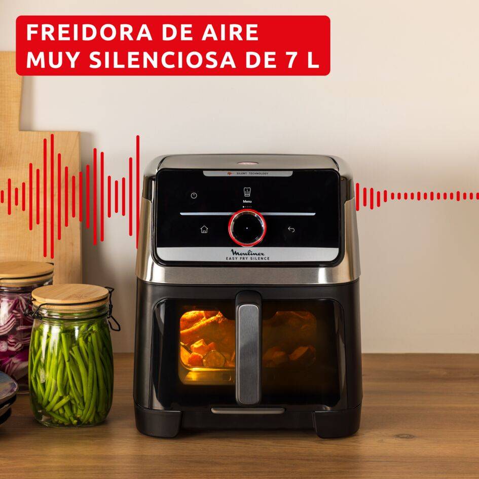 Easy Fry Silence, Freidora de aire silenciosa, 7&nbsp;L, Frontal desmontable, Hasta 8 personas