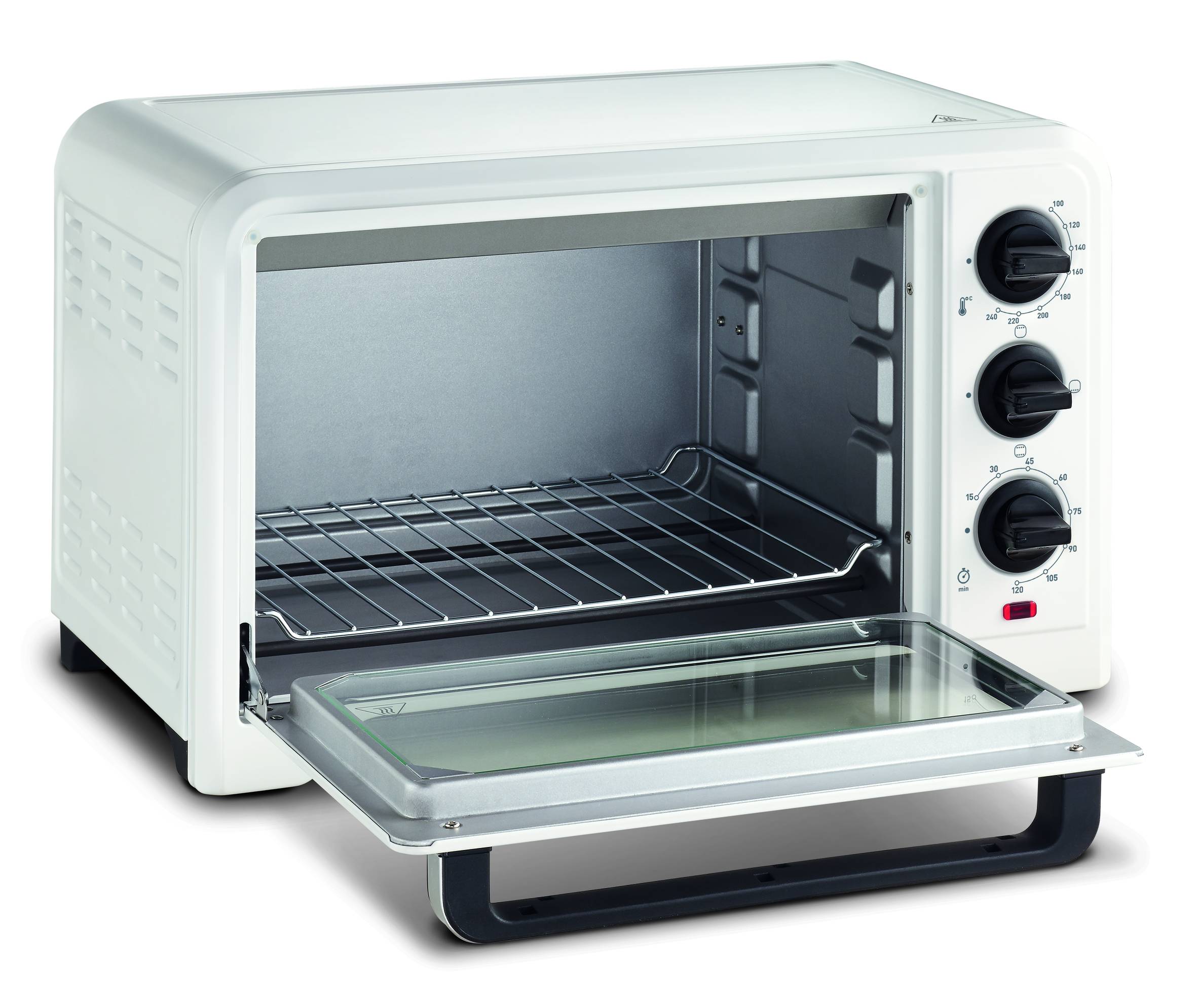 Optimo, Horno de sobremesa, 19 L, 6 alturas, 3 modos de cocción, Blanco