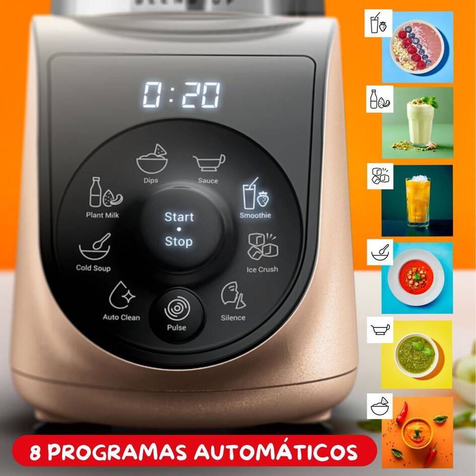 Blend Up, Batidora personal, 1000 W de potencia, 8 Programas Automáticos, Color Dune