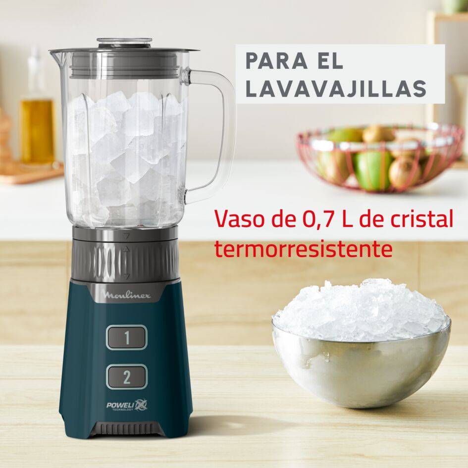 Minimix, Batidora de Vaso de Cristal, 400 W, Botella para Llevar, Compacta, Potente