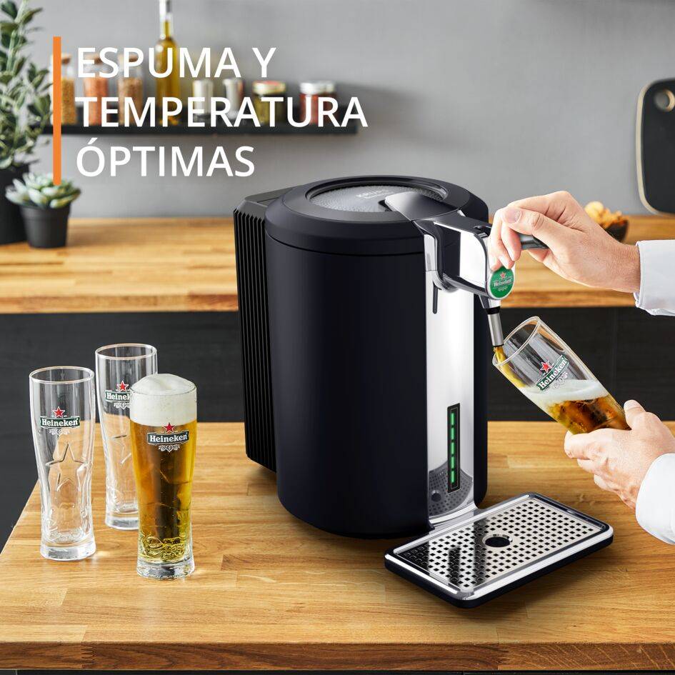 Beertender Compact Ultimate, Tirador de cerveza de barril, 5 L, Espuma y Temperatura Óptimas, Fácil Control