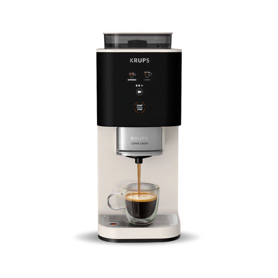 Coffee Crush, Cafetera Automática Compacta, Café en Grano y Molido, 15 Bares, 2 recetas, Pantalla táctil