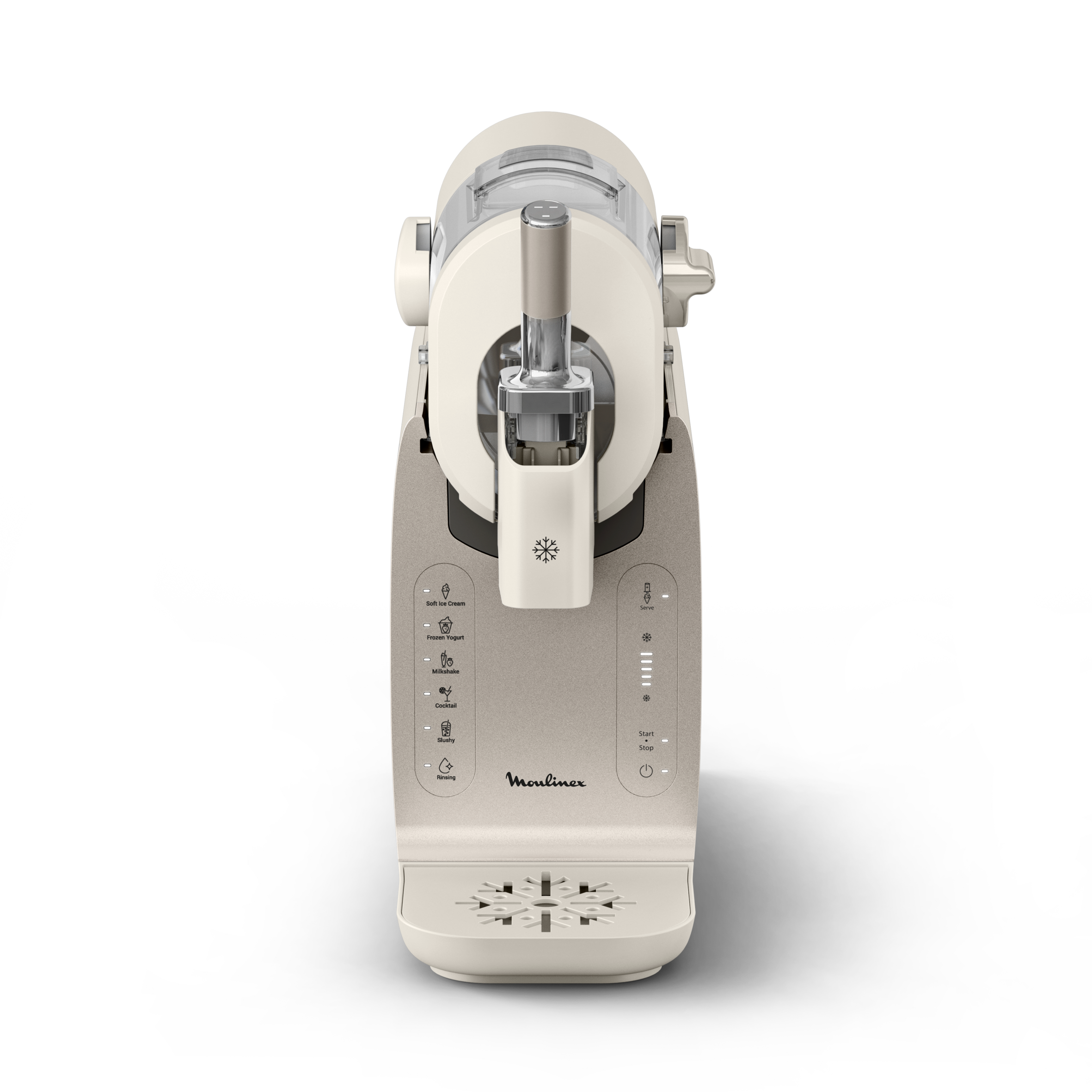 Freezi, Prepara helados y bebidas heladas al momento, 5 programas automáticos, Silenciosa, 8 raciones, Blanca