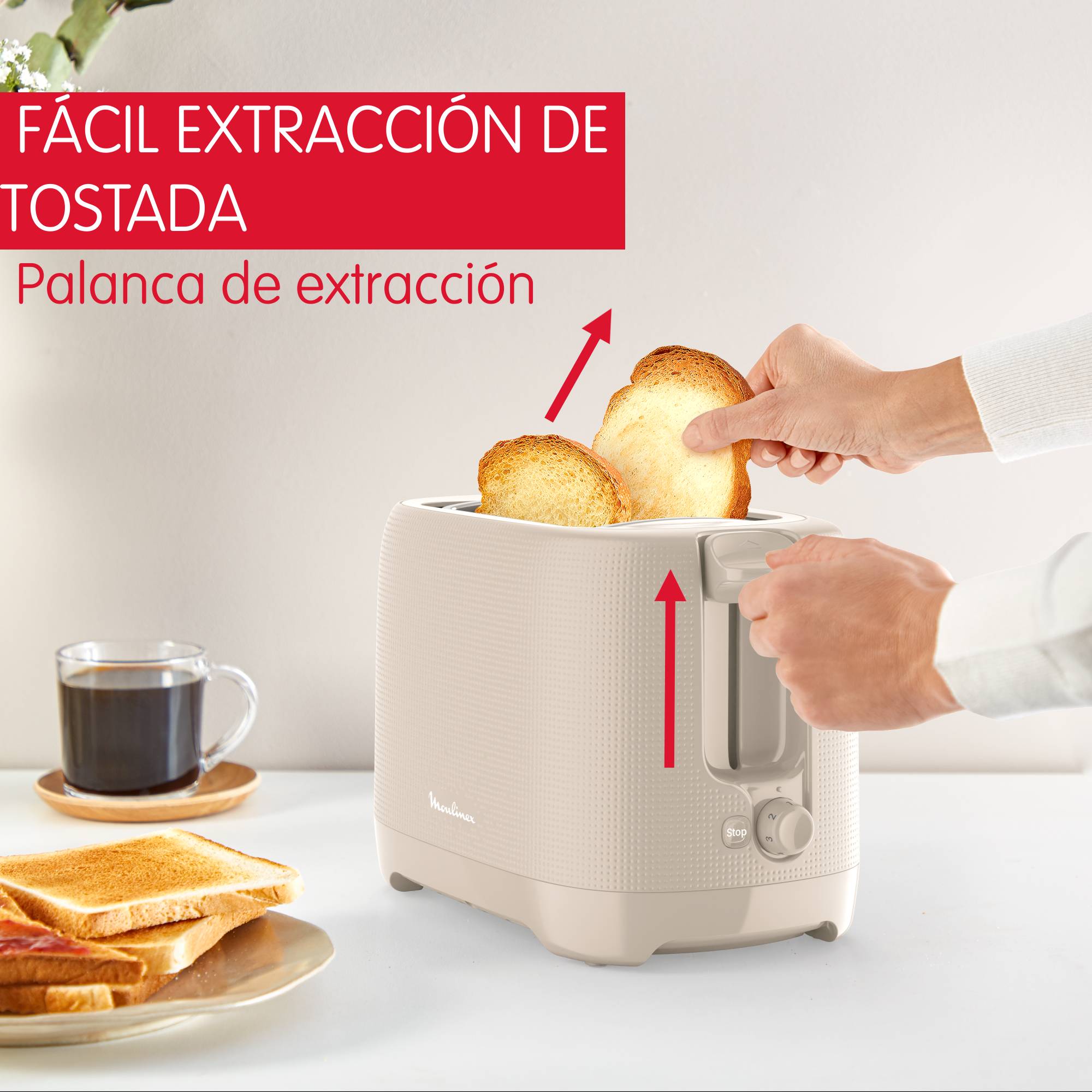 Morning, Tostadora de 2 Ranuras, Beige, 7 Niveles de Tostado